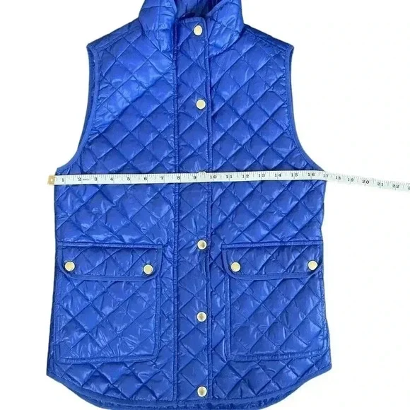 J.CREW purple blue quilted puffer vest down women’s vest size XXS - Picture 3 of 7